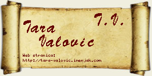 Tara Valović vizit kartica